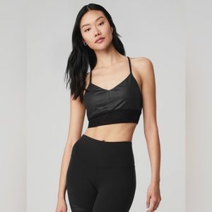 NWT ALO Yoga Lavish Bra Glossy Black Size Small
